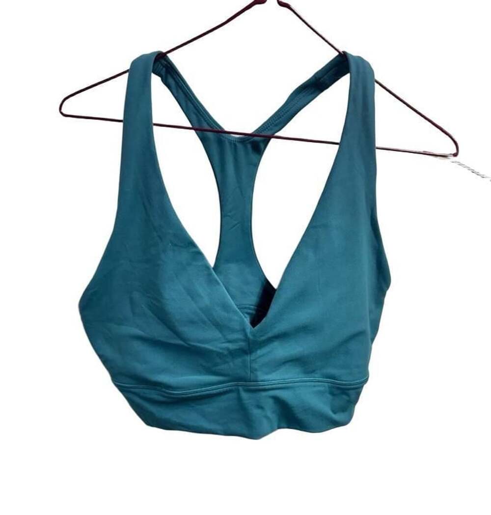 Athleta Plunge Sports Bra Dark Teal Blue Racerback